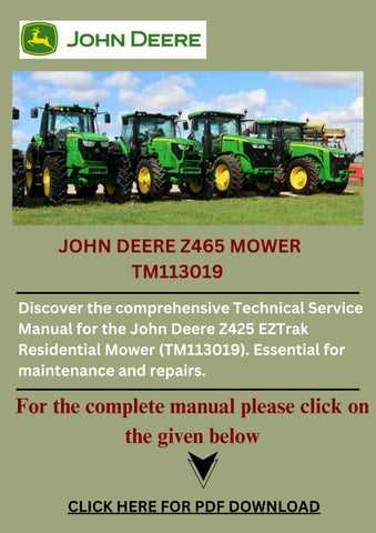 john deere eztrak z425 owners manual