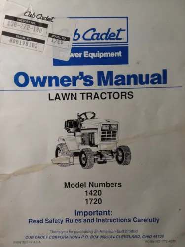 cub cadet 149 owners manual