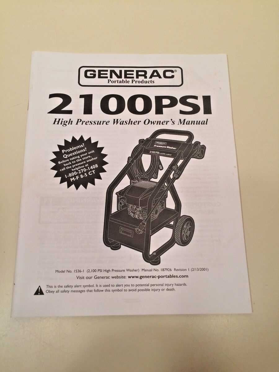 generac power washer owners manual