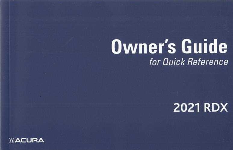 acura rdx 2019 owners manual