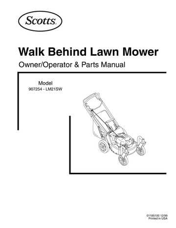 scotts lawn mower owners manual