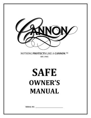 cannon safe owners manual