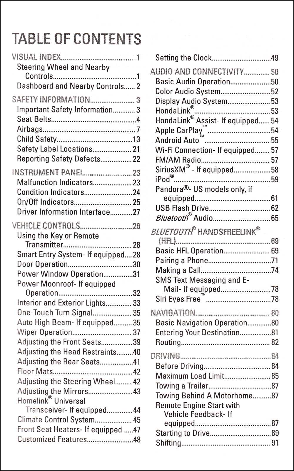 2019 honda civic owners manual