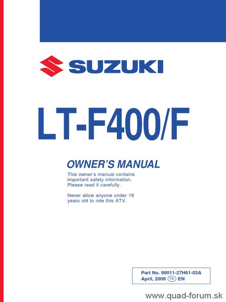 suzuki king quad 300 owners manual