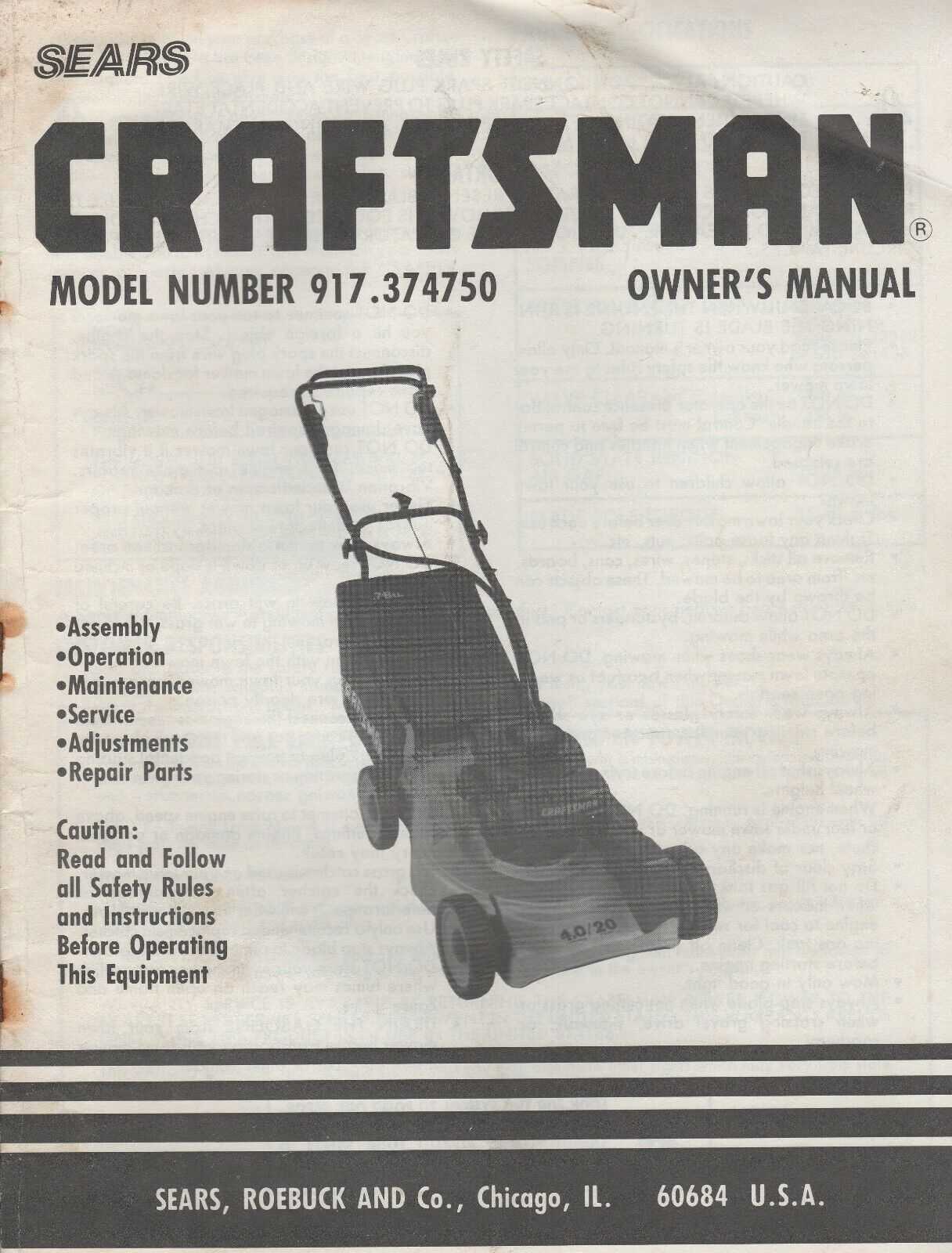 craftsman 917 owners manual