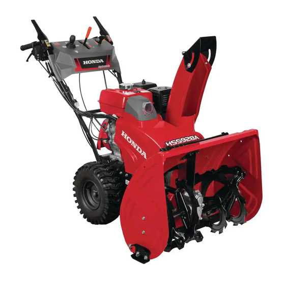honda snowblower owners manual