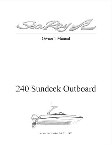 2006 sea ray 240 sundeck owners manual