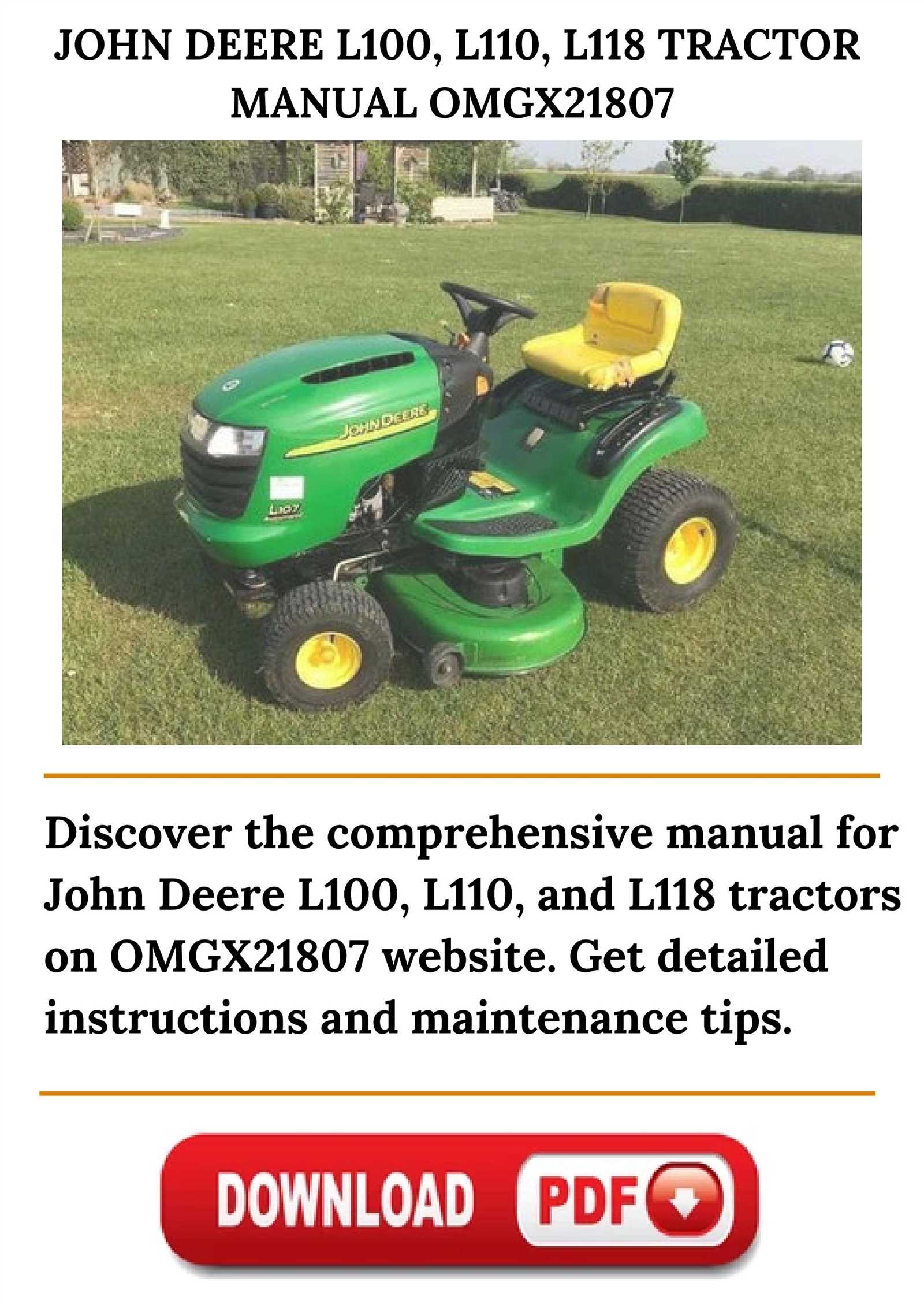 john deere l110 owners manual