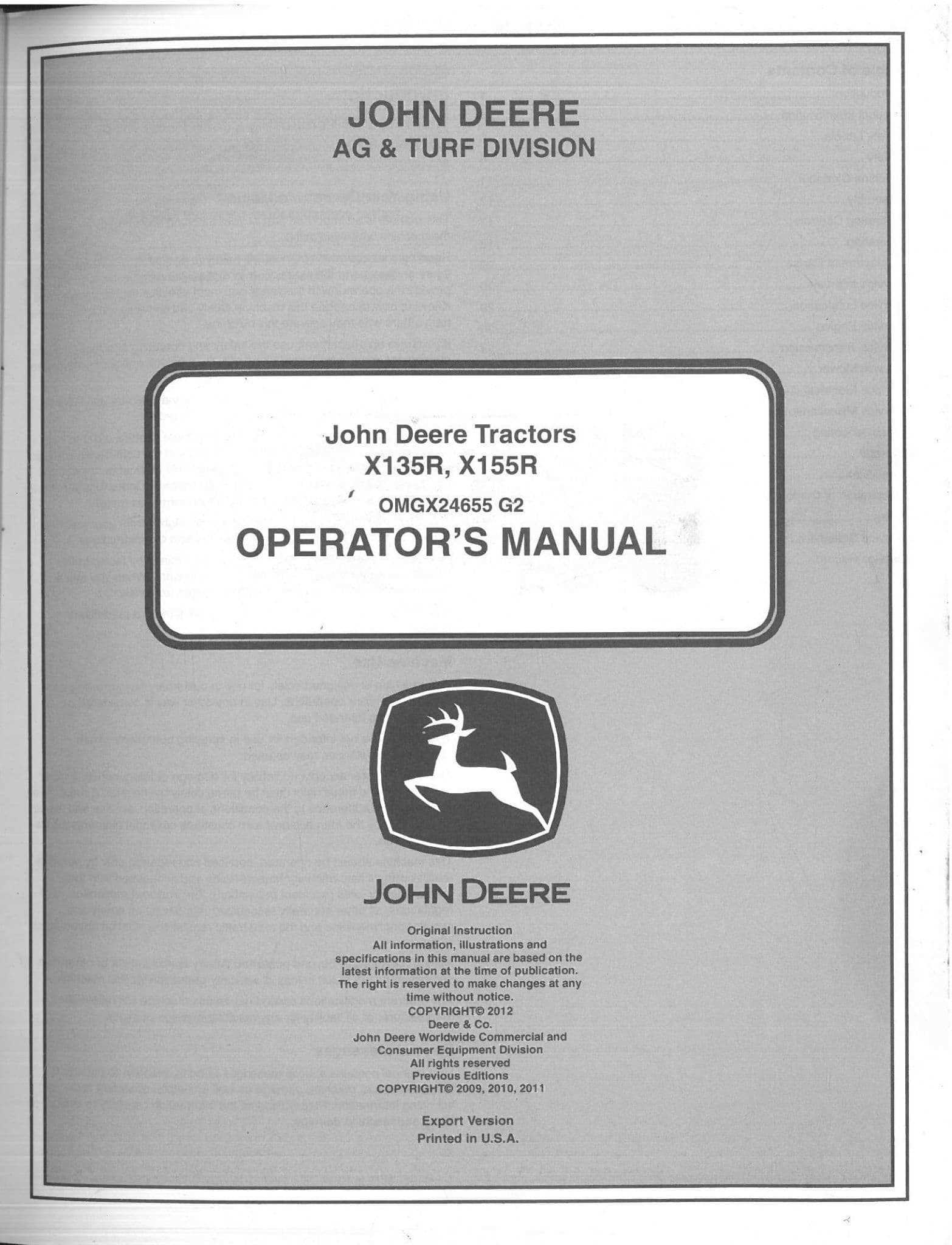 john deere model a owners manual