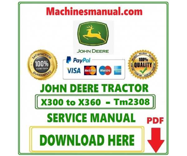 john deere x300 owners manual