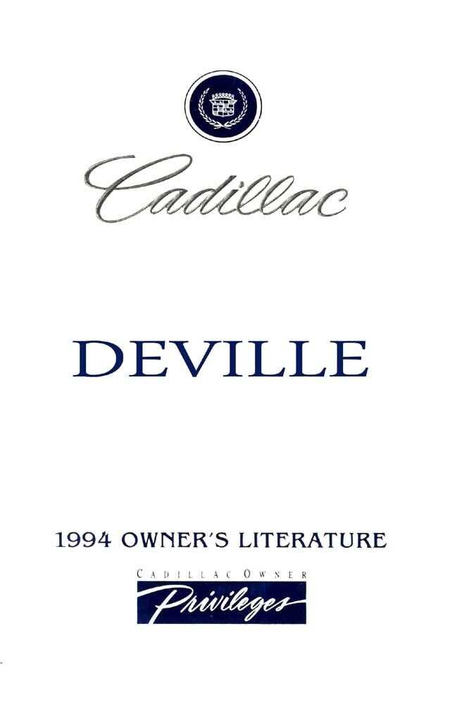 1994 cadillac deville owners manual