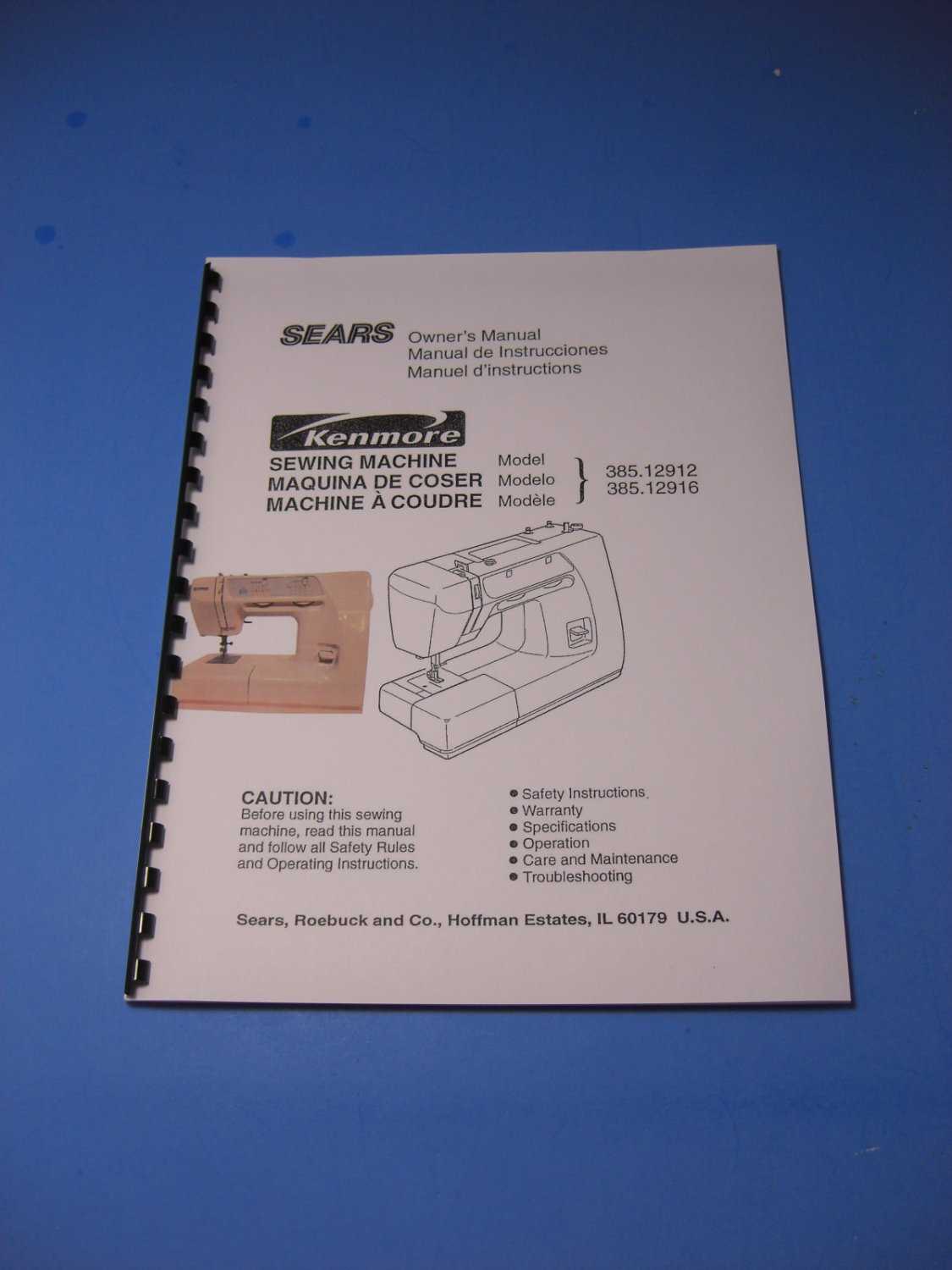 kenmore sewing machine model 385 owners manual