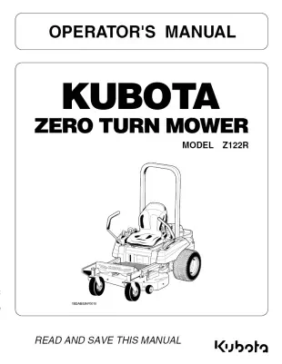 kubota z122r owners manual