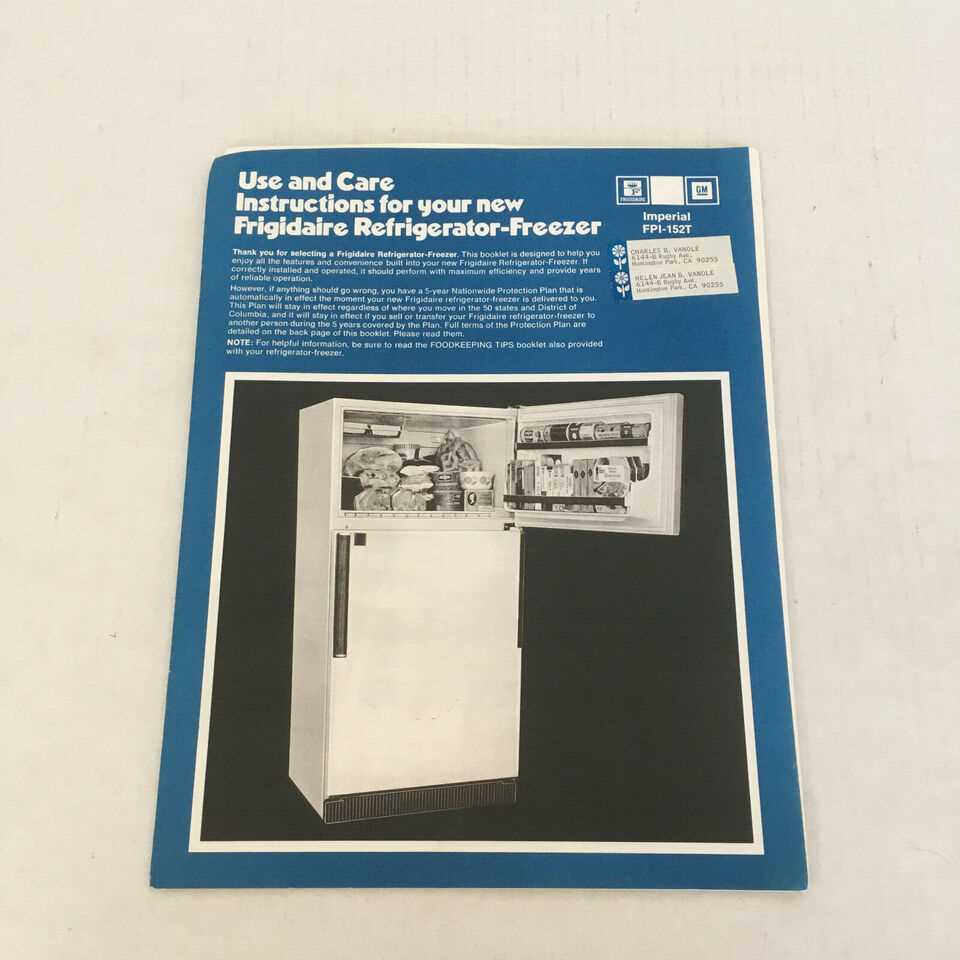 frigidaire freezer owners manual