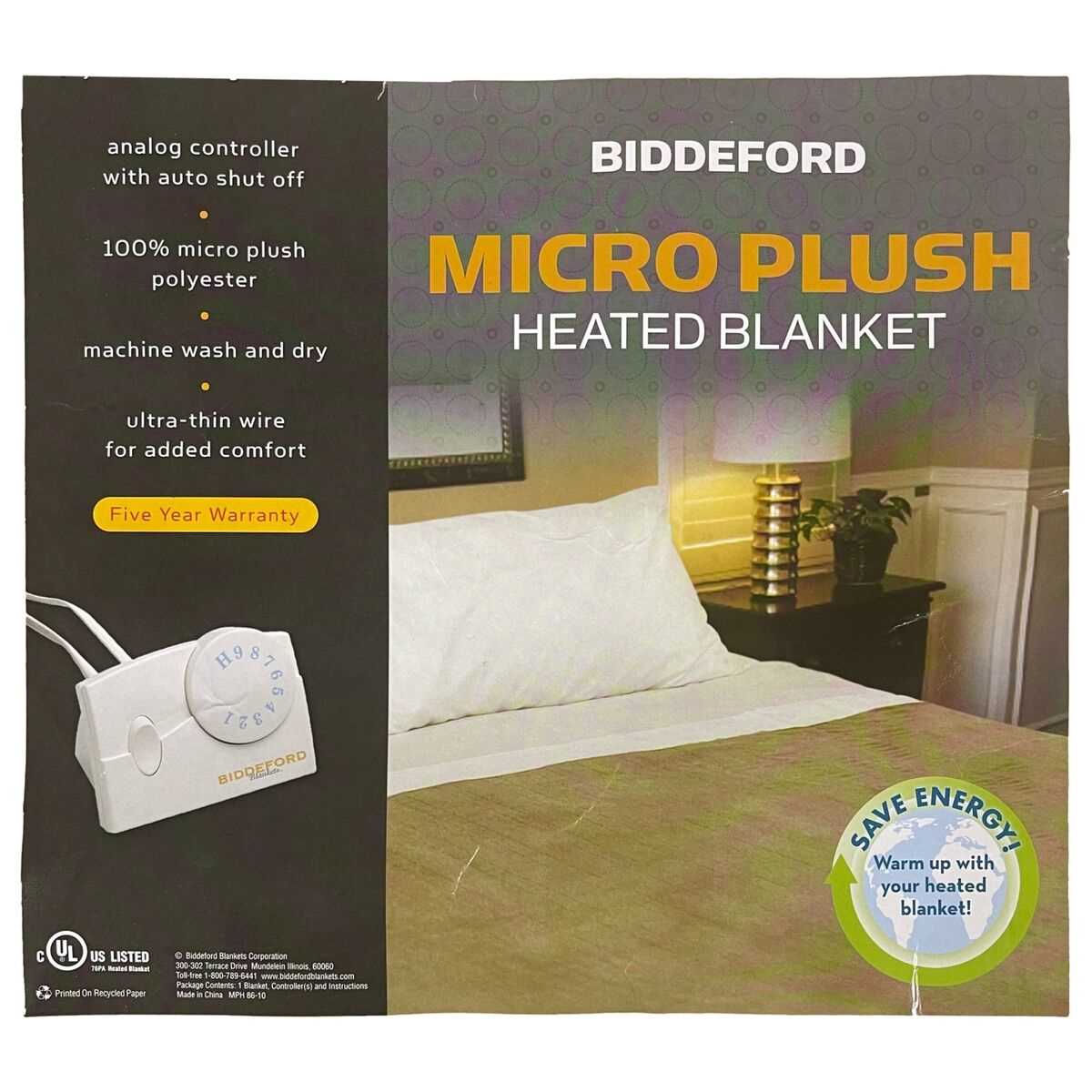 biddeford electric blanket owners manual