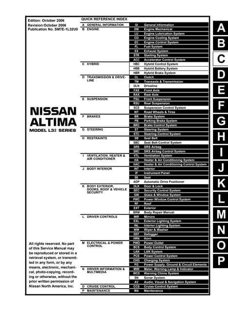 2010 nissan altima owners manual