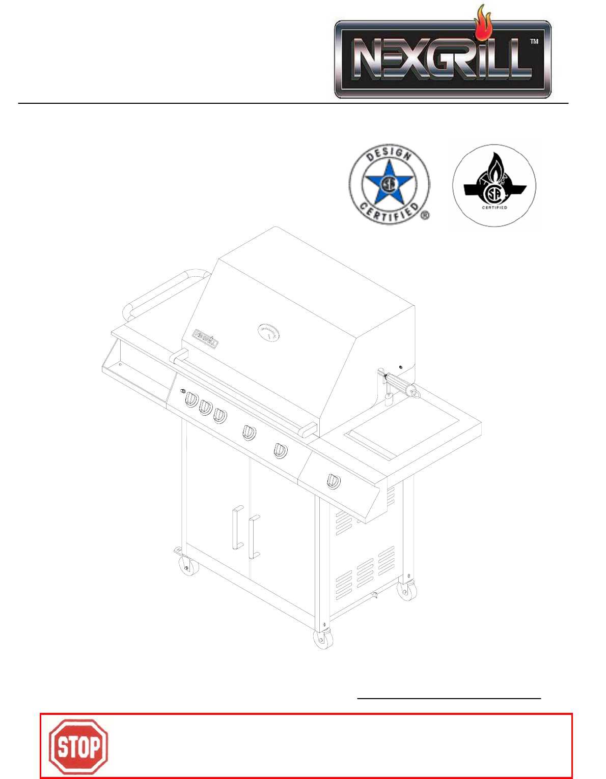 nexgrill 4 burner owners manual