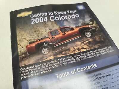 2004 chevrolet colorado owners manual