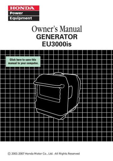 honda eu3000is owners manual