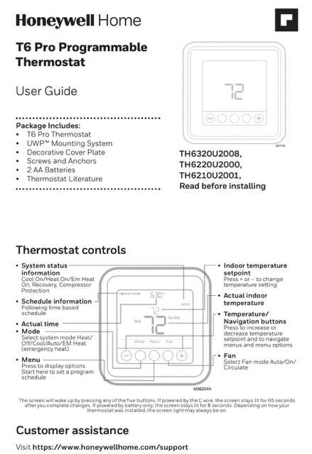 owners manual for honeywell thermostat