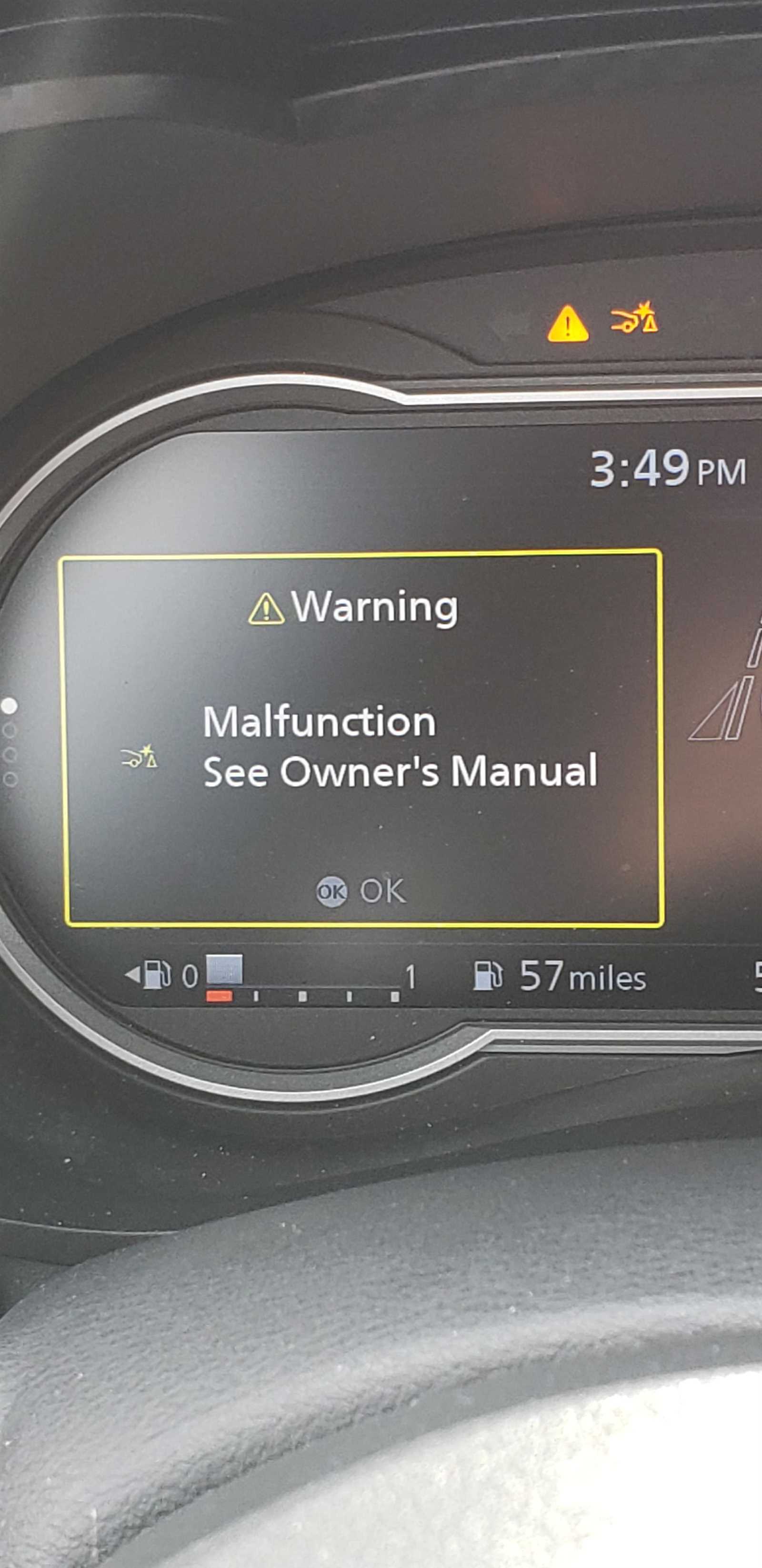 malfunction see owners manual nissan altima 2021