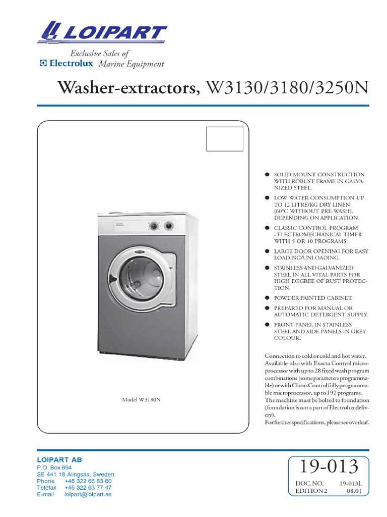 electrolux washer owners manual