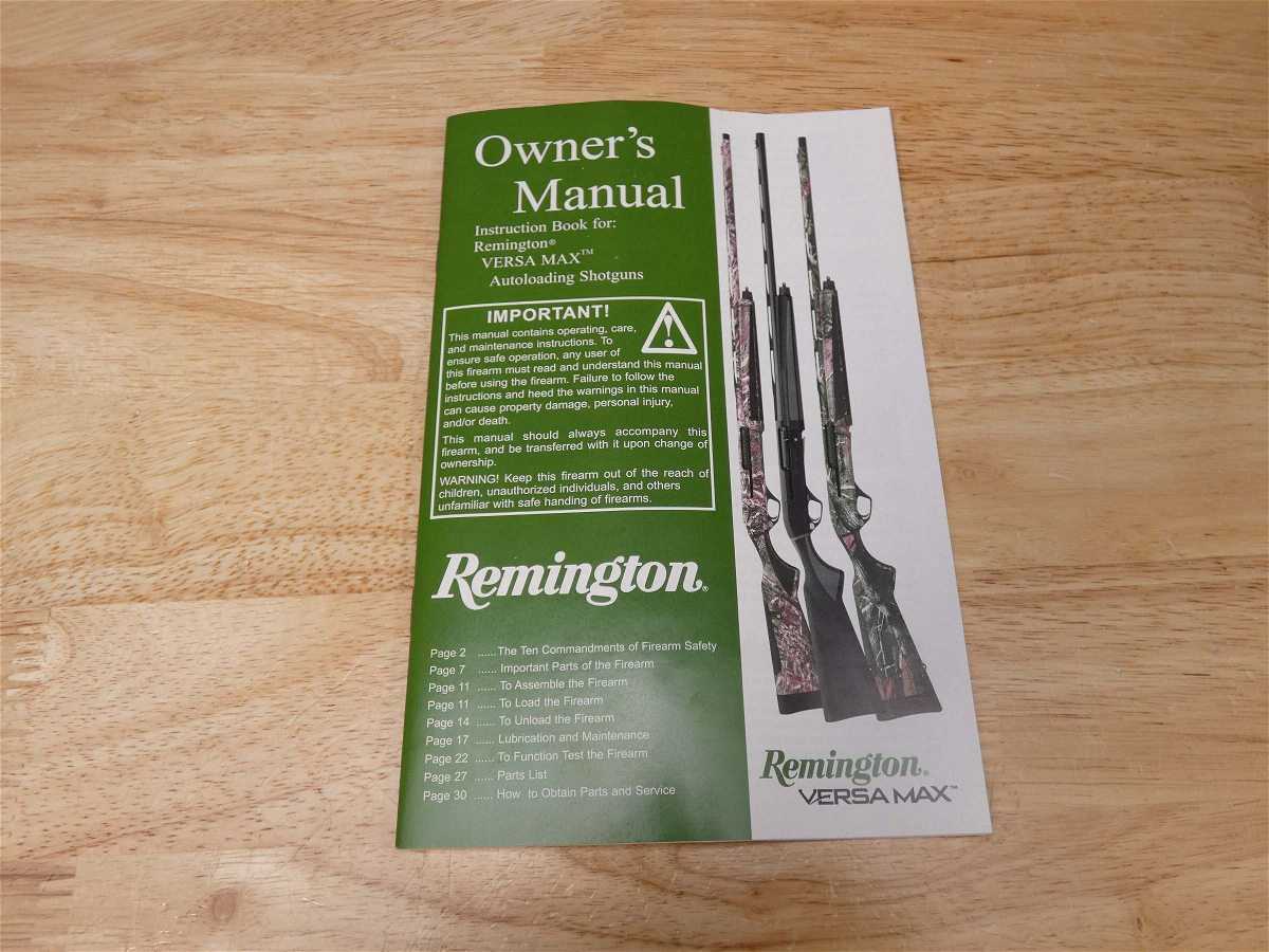 remington versa max owners manual