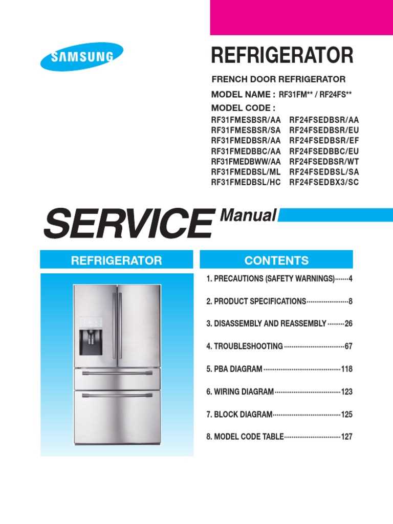 samsung refrigerator rs265tdrs owners manual