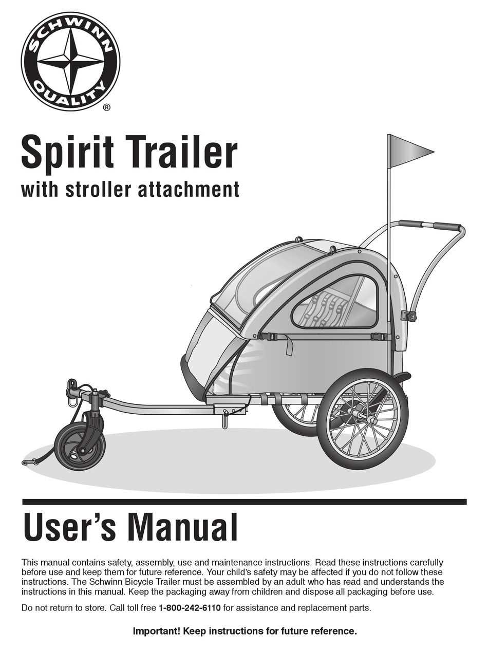 schwinn bike trailer owners manual