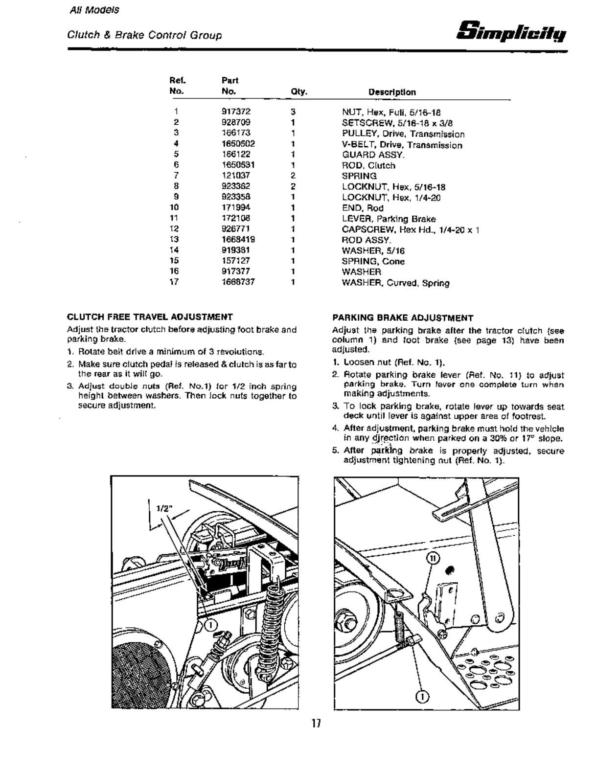 simplicity 17gth l owners manual