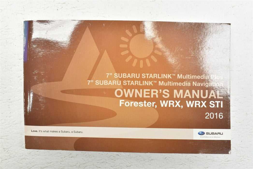 subaru forester 2016 owners manual