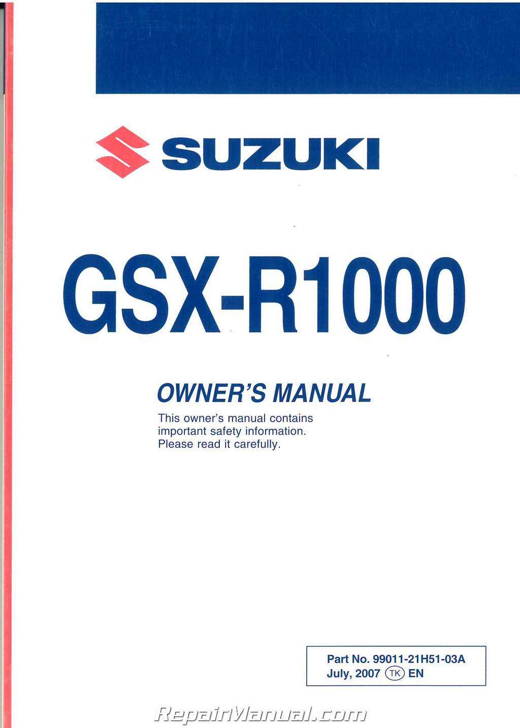 suzuki gsxr 750 owners manual