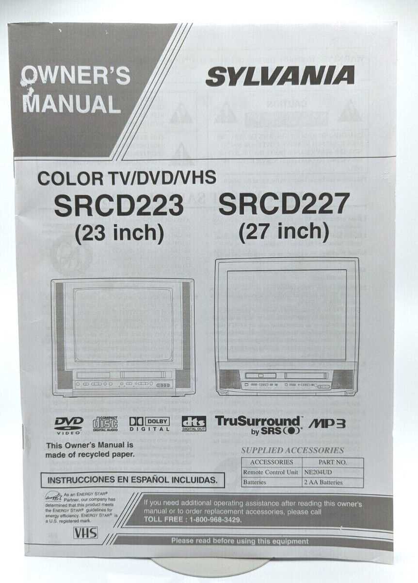 sylvania tv owners manual