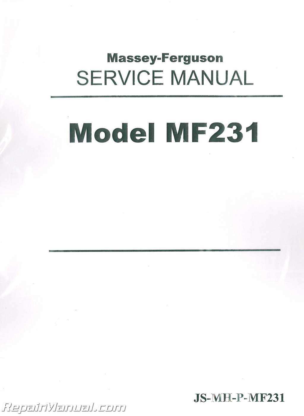 massey ferguson 231 owners manual