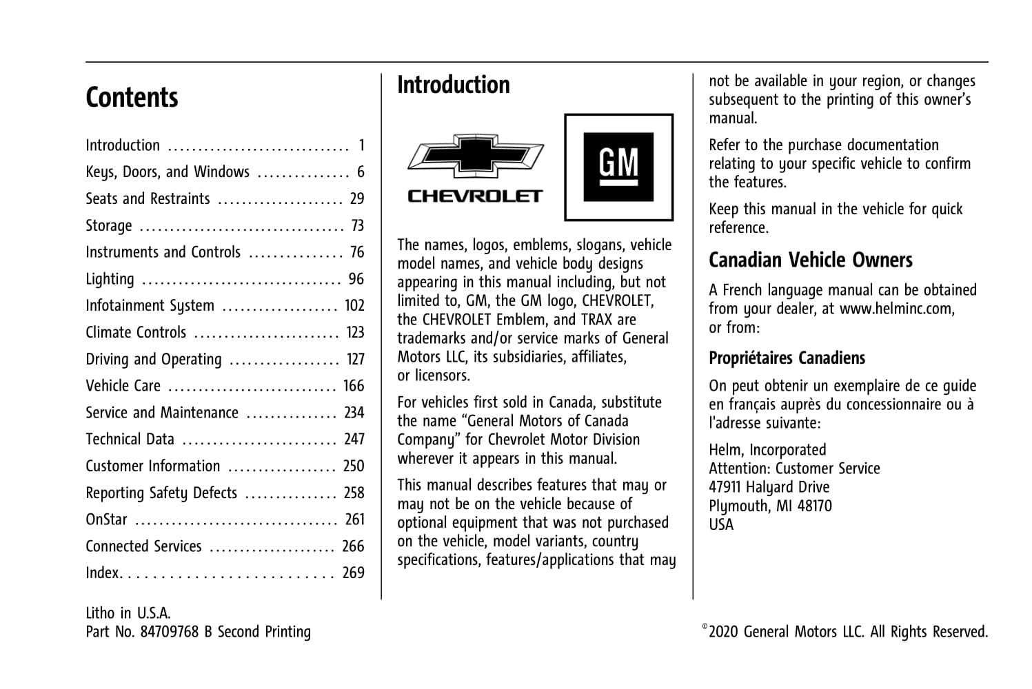 chevy trax owners manual