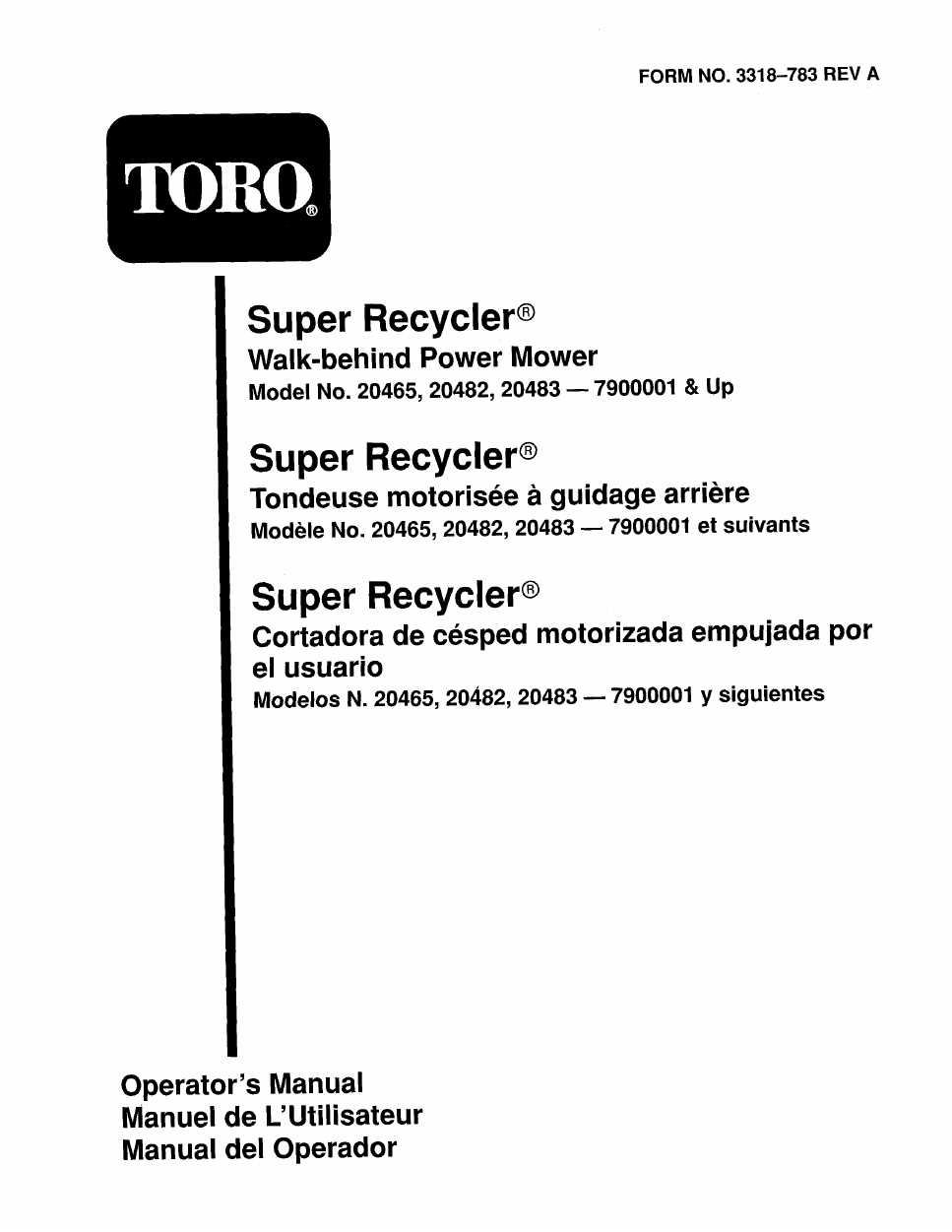 toro super recycler owners manual