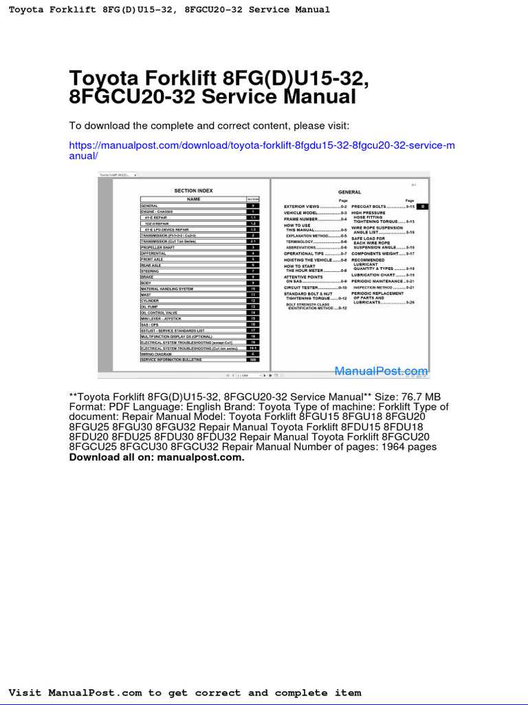 toyota 8fgu25 owners manual