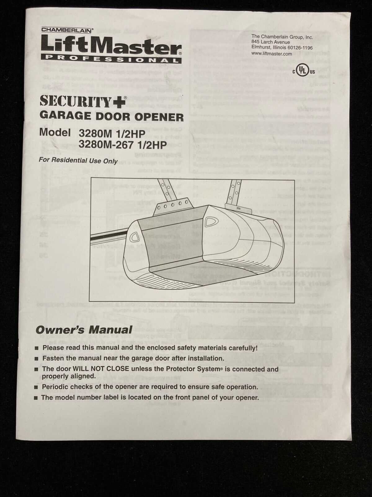 liftmaster security 2.0 owners manual