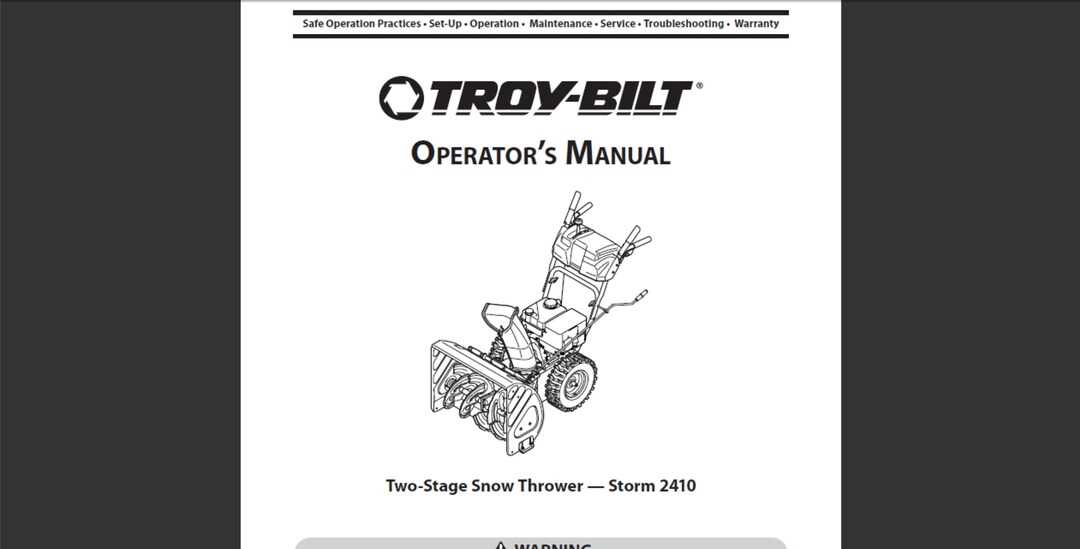 troy bilt storm 3090 owners manual