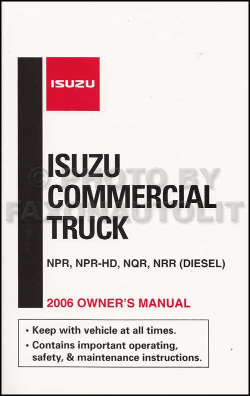 2006 isuzu npr owners manual