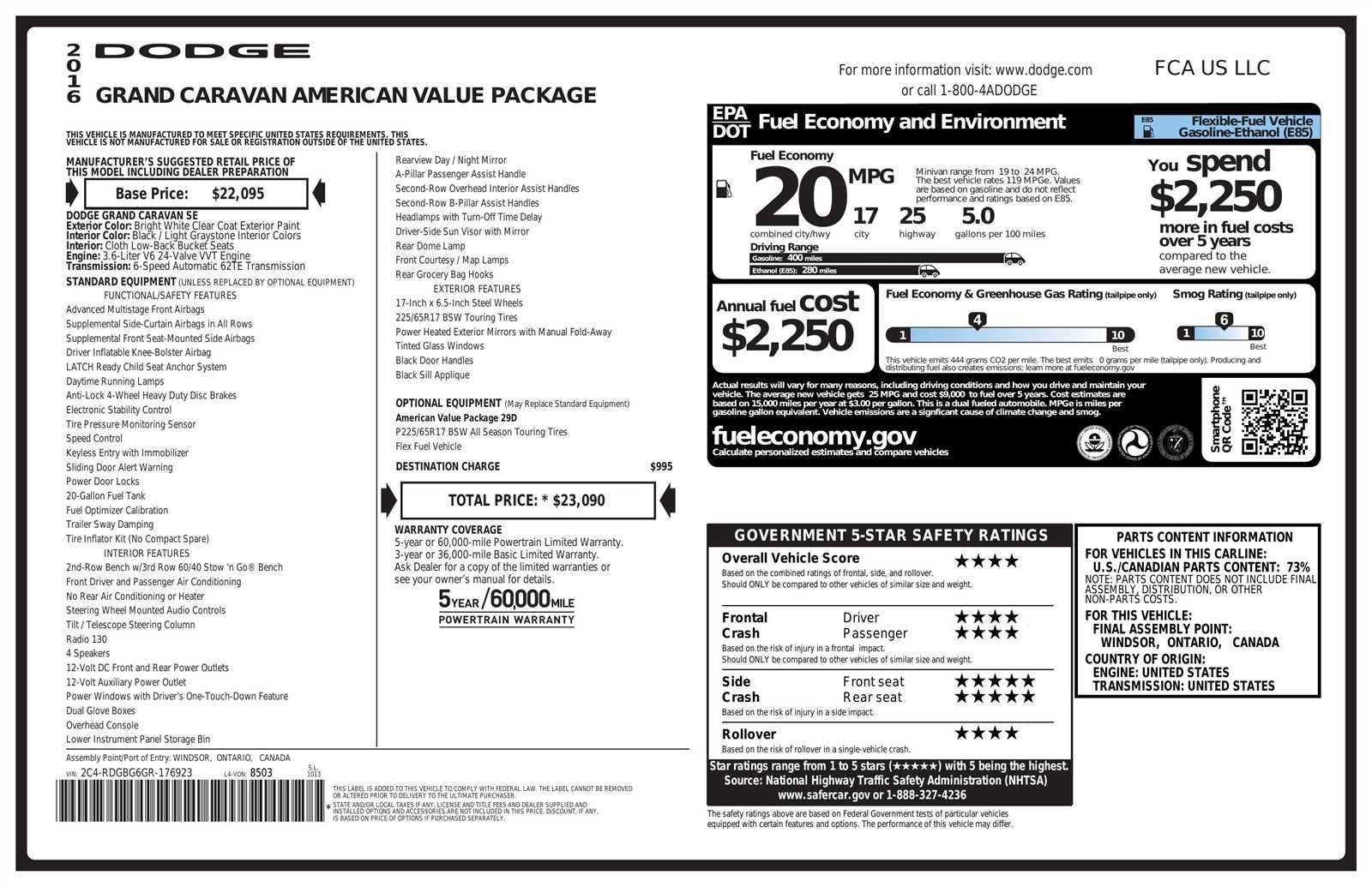 2016 grand caravan owners manual