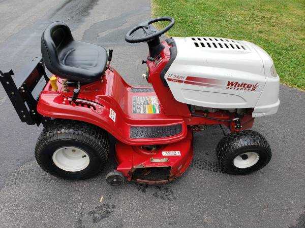 white outdoor riding lawn mower lt542g owners manual