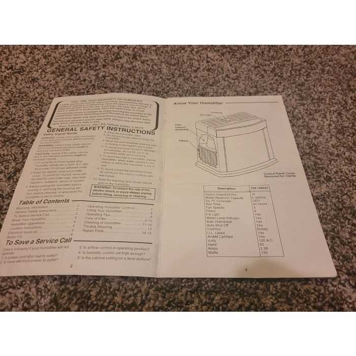 kenmore humidifier owners manual