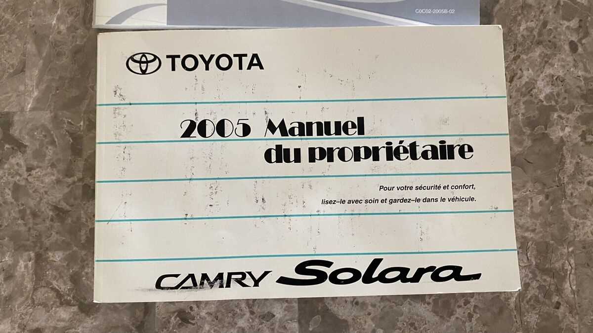 2005 toyota solara owners manual