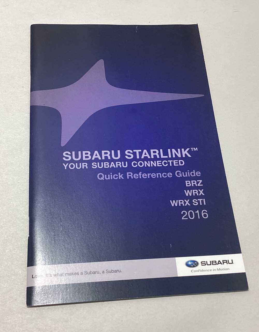 2016 subaru owners manual