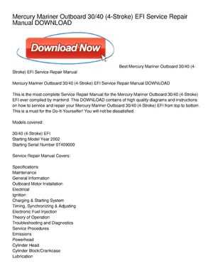 mercury outboard owners manual free