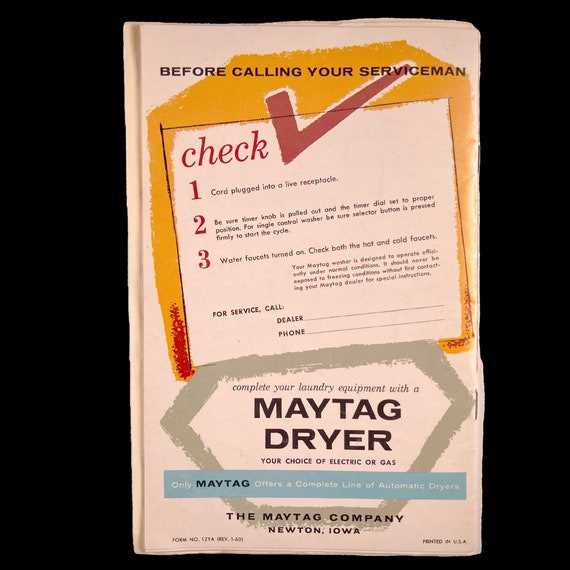 maytag washer owners manual