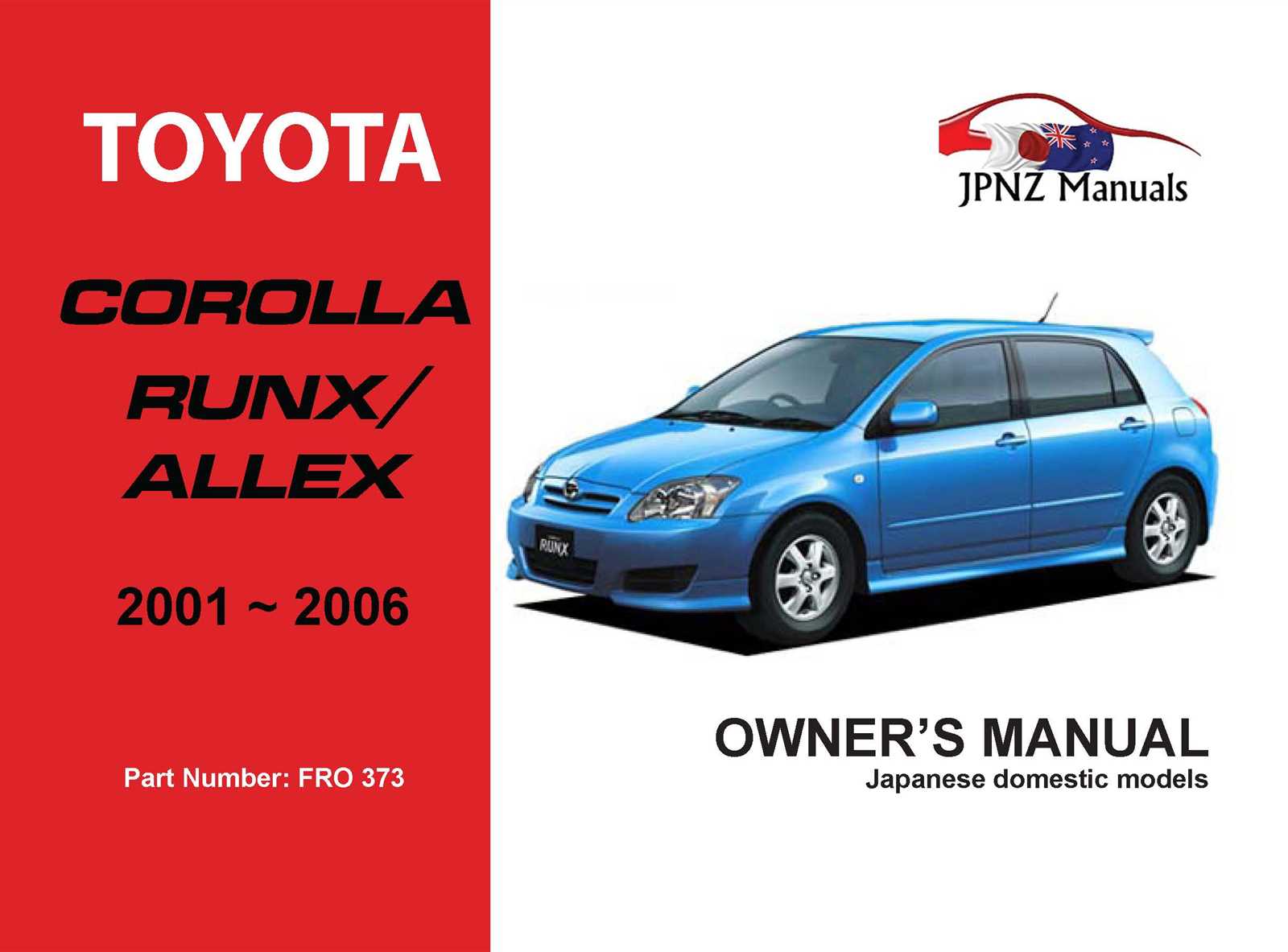 toyota corolla 2001 owners manual