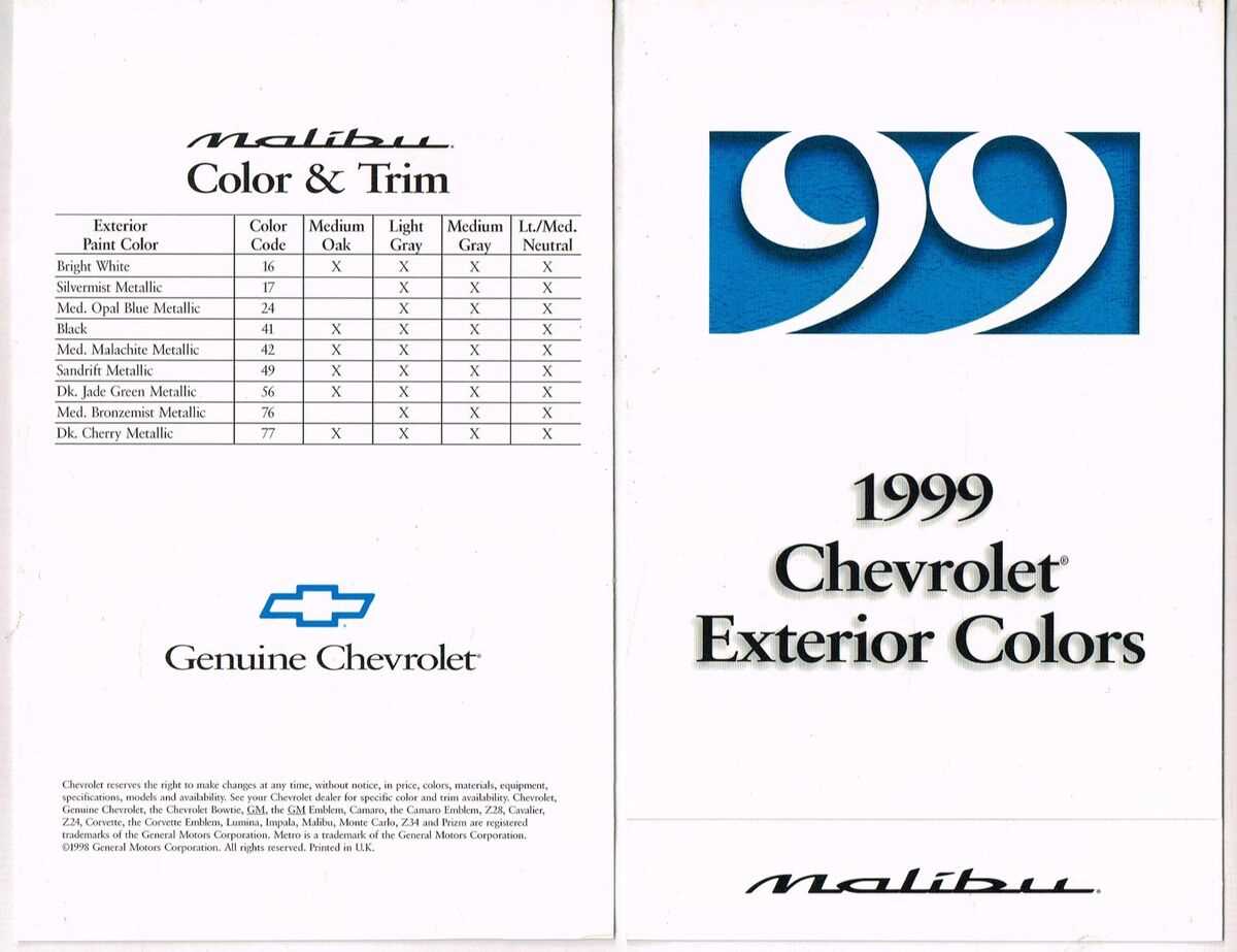 1999 chevrolet malibu owners manual