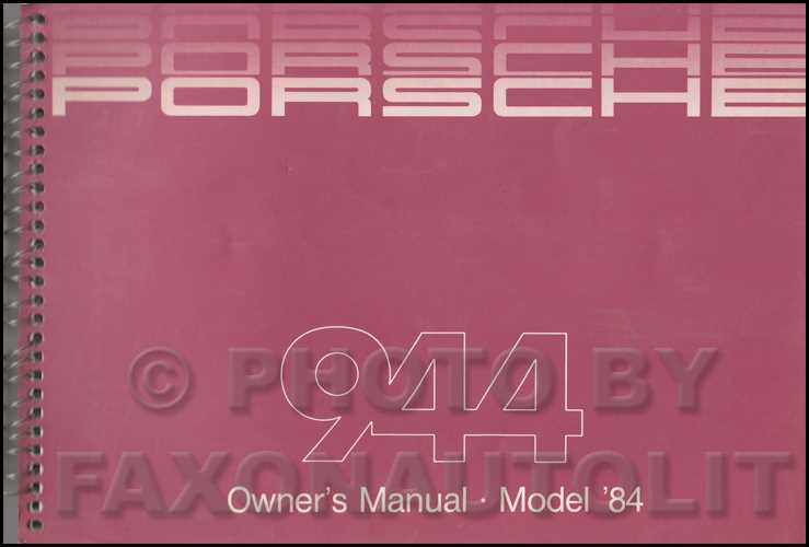 1984 porsche 944 owners manual